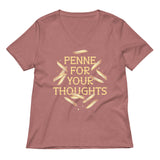 Penne For Your Thoughts Women's V-Neck Tee