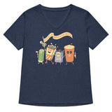 Let's All Go Watch Scary Movies Women's V-Neck Tee