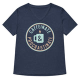 Caffeinate And Procrastinate Women's V-Neck Tee
