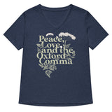 Peace, Love, And The Oxford Comma Women's V-Neck Tee