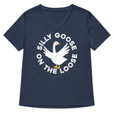 Silly Goose On The Loose Women's V-Neck Tee