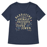 Narrating The Animals Thoughts Women's V-Neck Tee