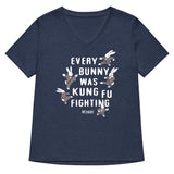 Every Bunny Was Kung Fu Fighting Women's V-Neck Tee