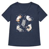 Cats In Space Women's V-Neck Tee