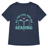 All The Cool Kids Are Reading Women's V-Neck Tee