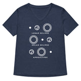 Lunar Eclipse Solar Eclipse Apocalypse Women's V-Neck Tee