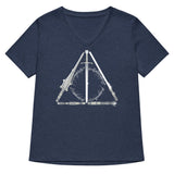 Nerdy Hallows Women's V-Neck Tee