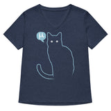 Mu Cat Women's V-Neck Tee