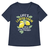 Life's Lemon Farm Women's V-Neck Tee