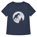 T-Rex Moon Women's V-Neck Tee