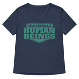 Greendale Human Beings Women's V-Neck Tee