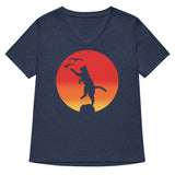 The Karate Cat Women's V-Neck Tee