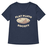 Flat Pluto Society Women's V-Neck Tee