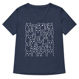 Suspicious Cats Women's V-Neck Tee