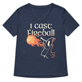 I Cast Fireball Women's V-Neck Tee