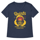 Quint's Shark Fishing Charters Women's V-Neck Tee