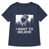 I Want To Believe Tardis Women's V-Neck Tee