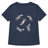 Raccoons In Space Women's V-Neck Tee