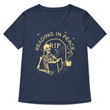Reading In Peace Women's V-Neck Tee