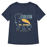 Dinosaur Evolution Women's V-Neck Tee