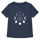 It's Just A Phase Women's V-Neck Tee