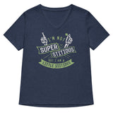 I'm Not Superstitious, But I Am A Little Stitious Women's V-Neck Tee