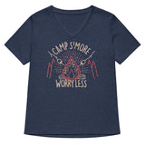 Camp S'more Worry Less Women's V-Neck Tee