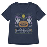 Ugly Halloween Sweater Women's V-Neck Tee