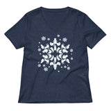 Cat Snowflake Women's V-Neck Tee