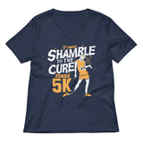 Shamble To The Cure Zombie 5K Women's V-Neck Tee