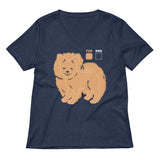 Dog vs Fur Pomeranian Women's V-Neck Tee