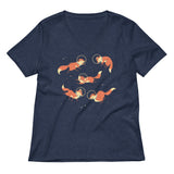 Foxes In Space Women's V-Neck Tee