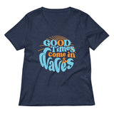 Good Times Come In Waves Women's V-Neck Tee