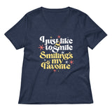 I Just Like To Smile Smiling's My Favorite Women's V-Neck Tee