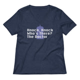 Knock Knock! Who's There? The Doctor Women's V-Neck Tee