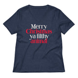 Merry Christmas Ya Filthy Animal Women's V-Neck Tee