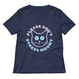 Please Don't Stress Meowt Women's V-Neck Tee