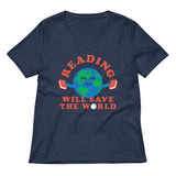 Reading Will Save The World Women's V-Neck Tee