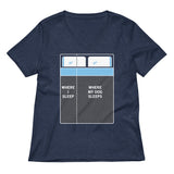 Where I Sleep, Where My Dog Sleeps Women's V-Neck Tee