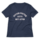 Pitter Patter Let's Get At'er Women's V-Neck Tee