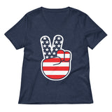 USA Peace Women's V-Neck Tee