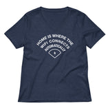Home Is Where The WiFI Connects Automatically Women's V-Neck Tee