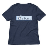 Like A Boss Thumbs Up Women's V-Neck Tee