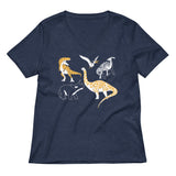 Dino Prints Women's V-Neck Tee