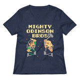 Mighty Odinson Bros Women's V-Neck Tee