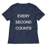 Every Second Counts Women's V-Neck Tee