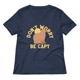 Don't Worry Be Capy Women's V-Neck Tee