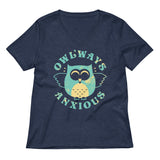 Owlways Anxious Women's V-Neck Tee