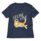 Feline Fine Women's V-Neck Tee