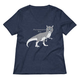 Purrannosaurus Rex Women's V-Neck Tee